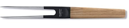 BergHOFF Ron Titanium Coated Stainless Steel Carving Fork With Beech Wood Handle, Black, 17 cm