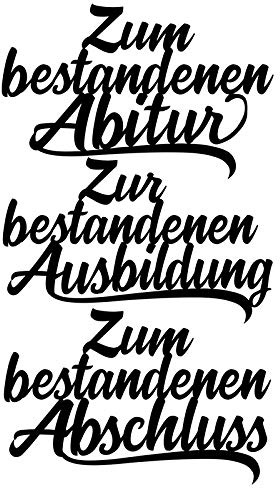 Ideen mit Herz Stanzschablonen, Schriften, Zum bestandenen Abschluss, 4,4cm bis 8,1cm, 3 Stück