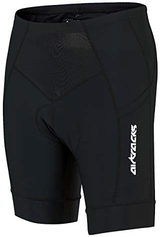 Airtracks Herren Funktions Fahrradhose Kurz Pro - Radhose - Radlerhose - 3D Coolmax gepolstert - Atmungsaktiv - UV Schutz - Schnelltrocknend - Reflektoren