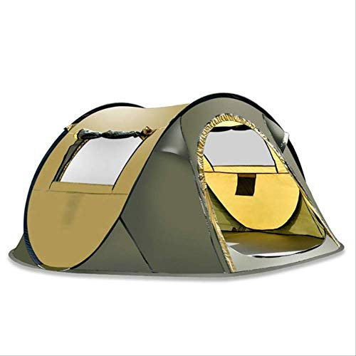 BAJIE Zelt 5-8 Personen Wasserdichtes Campingzelt Automatisches Pop-up Quick Shelter Outdoor Reisen Wanderzelt-Kaffee / Rohkaffee