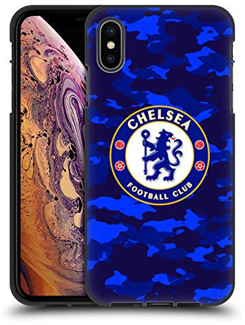 Head Case Designs Officially Licensed Chelsea Football Club Camouflage Crest Black Soft Gel Case Compatible With Apple iPhone XS Max