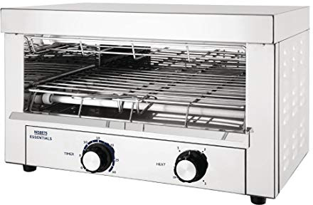 Nisbets Essentials Stainless Steel Toaster Grill in Silver with Front Mounted Dial Temperature Control - Side Vented - 2.1kW - W440 mm