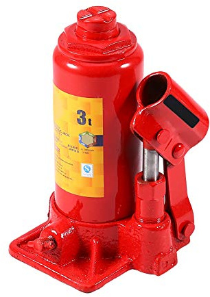 Cric Hydraulique Bouteille 3 Tonnes, Acier Compact et Portable | Vérin pour voiture, garage et industrie, levage robuste, construction métallique renforcée, hauteur réglable de 170 à 310 mm