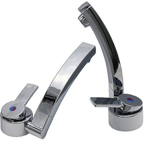 Wasserhahn Einhebelmischer Florenz kompakt Wohnmobil Wohnwagen Caravan Camping + Schalter schwenkbar chrom
