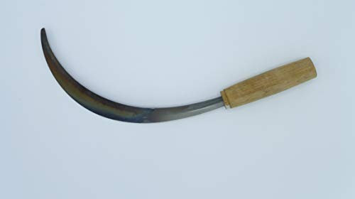 Shop of Wonder Handsichel Sichel Sensensichel Rundsichel Erntesichel sehr leicht Holzgriff