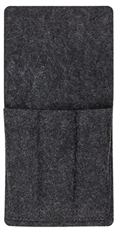 ReWu Bestecktasche Filztasche Besteckaufbewahrung Tischdekoration aus Filz, mit 3 Fächern, 24 x 12 cm Schwarz