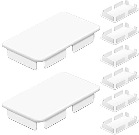 Xuhal Internal Vinyl End Caps PVC End Caps for Pocket Rail Vinyl Fence Post Caps Vinyl Fence Parts, Inner Clips Dimensions(8 Pcs,2 x 3.5 Inch, Inner 1.8 X 3.25)