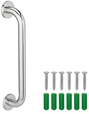 Relaxdays Barre d’Appui, Salle de Bain, Douche et Baignoire, Seniors, handicapés, Charge Max. 200 kg, argentée