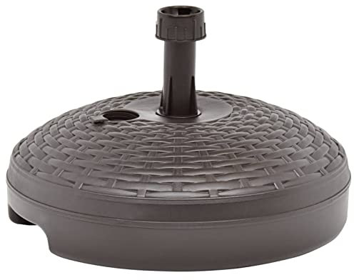 Kavolet Sonnenschirmständer Sand/Wasser 20 L, 45cm Sonnenschirmhalter Standfuß, Sonnenschirmständer in Rattanoptik - Braun Kunststoff Rattan, wetterfest, transportabel - Ideal für Balkon und Garten