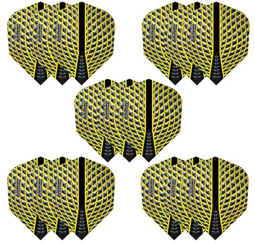 Harrows SILIKA Nr. 6 - gelb | Set mit 5 Premium extra starken Dart-Flights in Standardform (15 Flights)