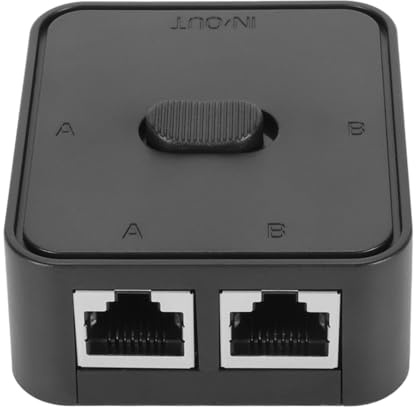 Conmutador de Red Gigabit de 2 Puertos, Conmutador Selector Divisor RJ45 para Cat 6, Velocidad de Transmisión Rápida, Adaptador de Red Extendido, Seguro y Estable, Compacto y