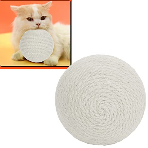 Sluffs Katzen-Sisal-Ball Zum Zähneknirschen, Cat Toy,Balls Toy for Cat,Interaktives Sisal-Katzen-Kratzball-Spielzeug, Langlebiges Kratzball-Spielzeug Für Katzen Im Innenbereich