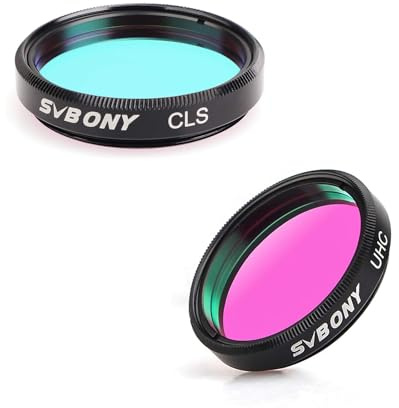 SVBONY Telescope Filter 1.25 inches UHC Filter Astrophotography, Bundle with 1.25 inches CLS Filter City Light Pollution Reduction Filter