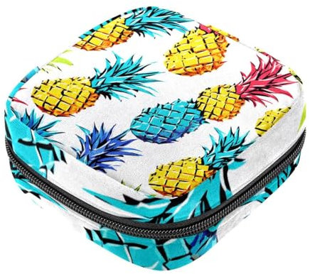 YTYVAGT Borsa mestruale,Sacchetto di immagazzinaggio del tovagliolo sanitario,Pianta di ananas tropicale,Porta tamponi per borsa