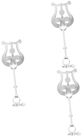 BESTonZON 3stücke Piccolo Lyre Notenständer Mit Verstellbarem Knopf Tragbarer Musiknotenhalter Für Piccolo Für Proben Und Auftritte Robuste Klemme Für Sicheren Halt Silberfarben