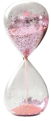 MagiDeal Minuterie en Verre de Sable à Paillettes, sablier, minuterie de décoration de Table Artisanale Faite à la Main, Cadeau d'anniversaire pour Enfants, Rose