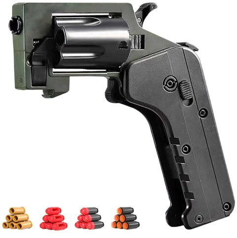 Spielzeug Pistole, Linkes Klapprad Schaumstoff Soft Bullet Gun 1 Taste Erscheint Spielzeug Pistole Hochwertige Gummikugeln Weite Reichweite Schnelles Nachladen, 14+Kinder, green