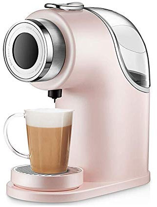 XFZJCHAP Capsule Coffee Machine Household Commercial Small Smart Automatic Coffee Machine Soymilk Milk Tea Machine-White (Pink) The New