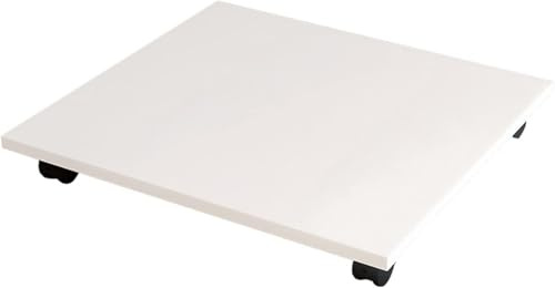 Druckerständer, Arbeitsplatz Unter Dem Schreibtisch, Druckerständer Mit 4 Rollen, Büro, Abnehmbarer Drucker, Kopiererständer, CPU-Ständer, Basis, Weißes Rolltablett, Pflanzenständer(49x44x6.6cm)