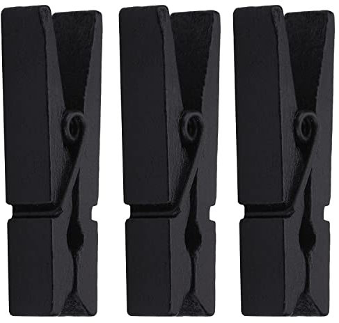 Personalize Pro 3.5cm Mini Wooden Pegs – 50 Pcs Black Pegs for Hanging Photos, Cards, Washing & Art Supplies – Wooden Pins for Clothes Laundry, Crafts, Wedding, Home Décor & DIY Projects
