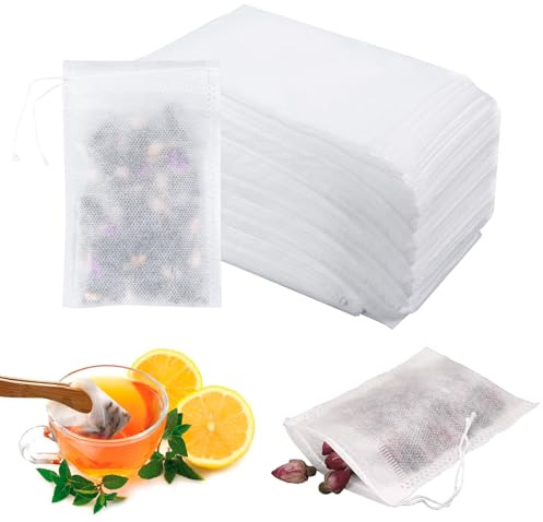 600 Stück Teefilter Papier,Losen Tee Filterbeutel 7 * 9CM | Teefilterbeutel zum Selbstbefüllen mit Kordel für Tee, Blumentee, Kaffee, Gewürze usw.