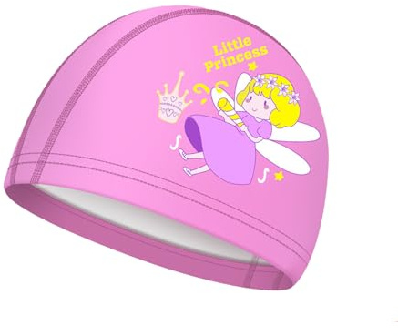 SSKHE Berretto da bagno per bambini per ragazzi e ragazze, berretto da bagno in PU rivestito impermeabile e confortevole per 3-15 anni per bambini e ragazze con capelli lunghi