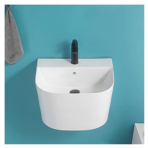 WOTZOV Lavabos de Salle de Bain - Lavabo de Salle de Bain Blanc 20x17 à Montage Mural en céramique, lavabo Artistique pour Meuble-lavabo, Vasque de Salle de Bain