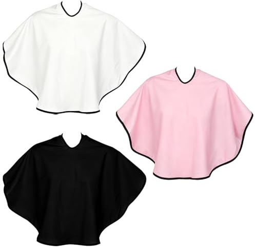 VOSSOT Set da 3 pezzi mantella parrucchiere- mantellina parrucchieri per parrucchiere con chiusura per adulti,telo barba - Accessori per parrucchiere per taglio, colorazione, trucco e styling