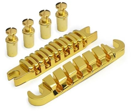 Gitarrbroar Tillbehör Stall och stränghållare för elgitarrer 52 mm strängavstånd(Gold)