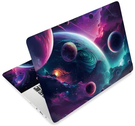 CRAFTYMELODY Laptop Skin Sticker Decal PVC Vinyl Sticker Notebook PC Protector Waterproof Scratch Resistant Laptop Skin for 12.1 13 13.3 13.6 14 15 15.3 16 Inch Starry Night Blue Sky Style