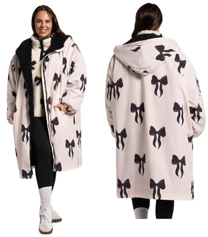 OHS Adults Drying Robe, Gifts for Mum Outdoor Waterproof Changing Robe Womens Jacket Comfy Sherpa Privacy Robes for Women Men, Stay Dry Swimming Camping Drying Robes - S/M, L/XL