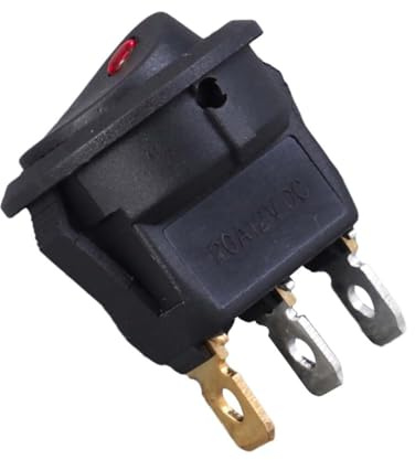 DECORNIJIA Interruttore a Levetta Rosso con Luce LED per Moto 12v 20a, Resistente al Calore, in Plastica e Metallo, Pulsante per Controllo Luci Lampeggianti Moto