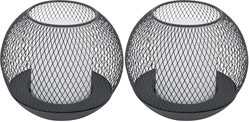 Dehner Solarkugel, Ø 15 cm, Höhe 12.5 cm, warmweiß, Metall/Kunststoff, grau (Packung mit 2)
