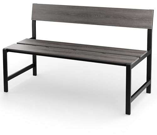 di volio Gartenbank Itri 130 cm aus Kunstholz und Stahl wetterfest Outdoor