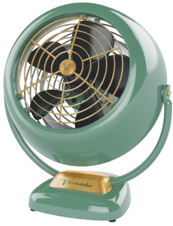 Vornado VFAN Vintage Whole Room Air Circulator, Retro-Look, Green, incl. Adapter EU to UK
