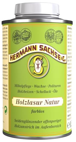 Holzlasur mit UV-Schutz 500 ml – Naturfarbener, seidenglänzender Holzanstrich | Offenporige, wetterfeste Lasur für den Außenbereich Langlebig & Made in Germany