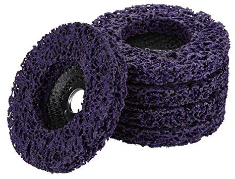 Disques à ébarber, 5 pièces Disques de Nettoyage, 100mm disque de roue à bande poly abrasif roue à bande poly pour meuleuses d'angle nettoyer enlever bois métal peinture