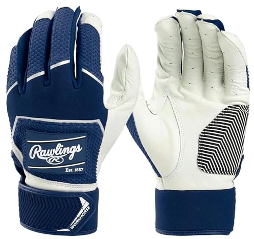Rawlings | Workhorse Baseball Batting Gloves | Adult X-Large | Navy