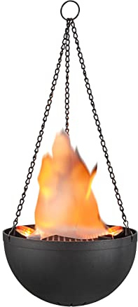 Aspen Creative 61168-02-1, Hanging Fire Flame Light Prop for Halloween, Christmas and Party Decor Black