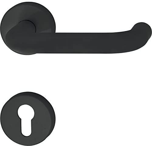 HEWI 111PBR01.130 90 Drückergarnitur 111-auf Rosette PZ, 38-48, schwarz matt,