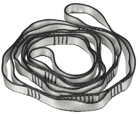 PATIKIL 22KN Adjustable Daisy Chain Yoga Extend Belt 1.5M, Nylon Climbing Sling Straps for Home Workout Exercise Pilates Gymnastics, Grey