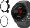 Vanrain Funda Compatible con Garmin Forerunner 255 46mm, 2 Piezas Estuche Protector para PC Duro con Protector de Pantalla, Anti Choques HD Resistente a los Arañazos Carcasa, Negro & Trasparente