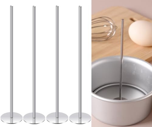 DILUSILK 4 Pieces Baking S upplies Cake Heating Rod - 5.5 Inch Stainless Steel Baking Heating Core Heat Rod for Baking & Cooking Supplies, Cake Decorating Baking Tools