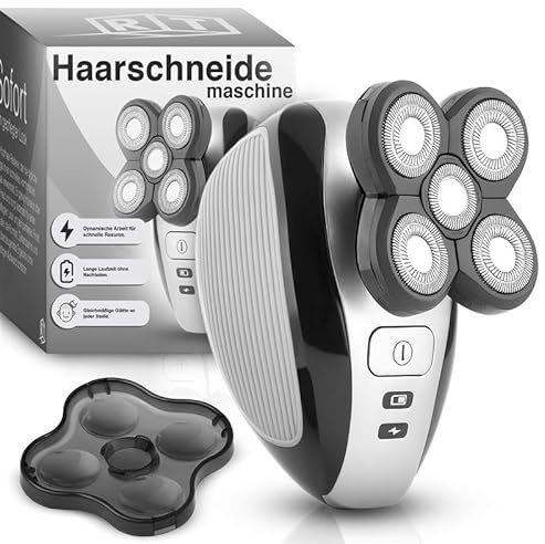 Retoo Rasoio Uomo Face & Body Rasoio Elettrico da Uomo IPX4 - Trimmer & Bodygroomer con 5 Teste, Doppia Lama, Tempo di Ricarica 2h, Durata 90 Min, USB 5 V, Umido/Asciutto