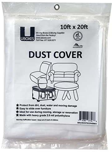Uboxes Furniture Covers 10' x 20' dust cover, Clear