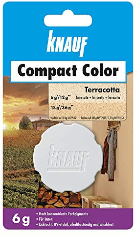 Knauf Compact Colors Farb-Pigmente – Pigment-Pulver zum Einfärben von Putz, nicht staubend, hoch konzentriert und wischfest, Terracotta, 6-g