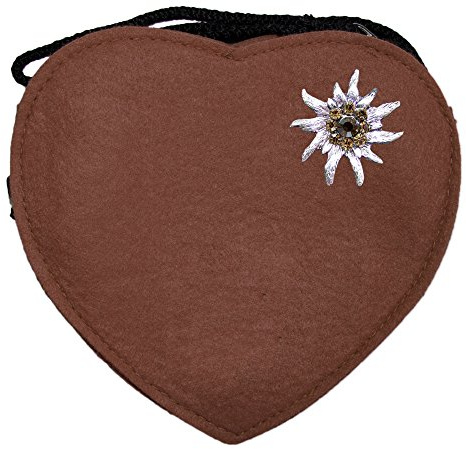Trachtenland Herz Handtasche aus Filz – Damen Umhängetasche mit Edelweiß, Hirsch oder Herz Applikation – Trachtentasche fürs Oktoberfest & Dirndl