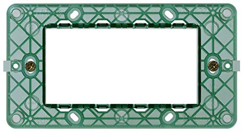 VIMAR 0R14614 Plana Supporto placche elettriche da Montare su scatole da Incasso rettangolari 4 Moduli V71304, con Viti
