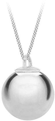 Tuscany Silver Women's Sterling Silver Polished Ball Pendant on Belcher Chain - 51cm/20