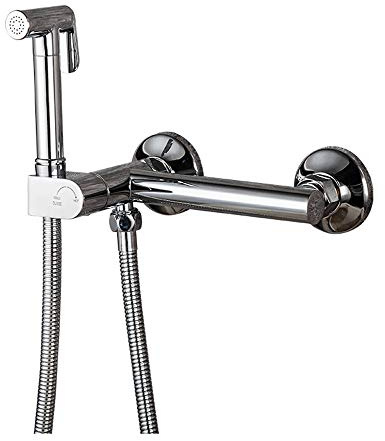 SHUGUANG Toilette Bidet Spray avec Tuyau Flexible, Eau Chaude et Froide Chromé Bidet Pulvérisateur Tête de Douche Kit en Laiton Kit Douchette WC Hygiène Personnelle pour Hygiène Intime